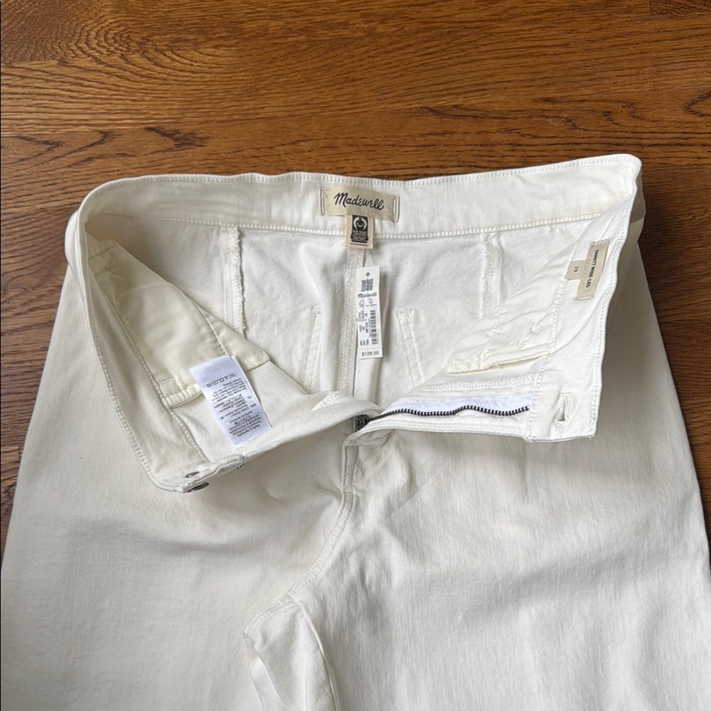Madewell Emmett Wide-Leg Off-White Denim Pants